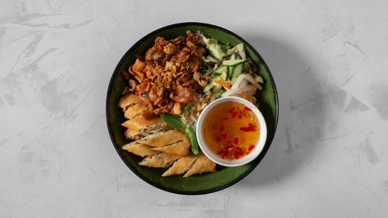 Noodle Salad - Pork Belly & Spring Rolls