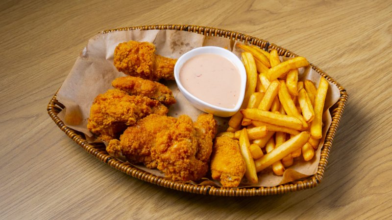 Fried Chicken with French Fries